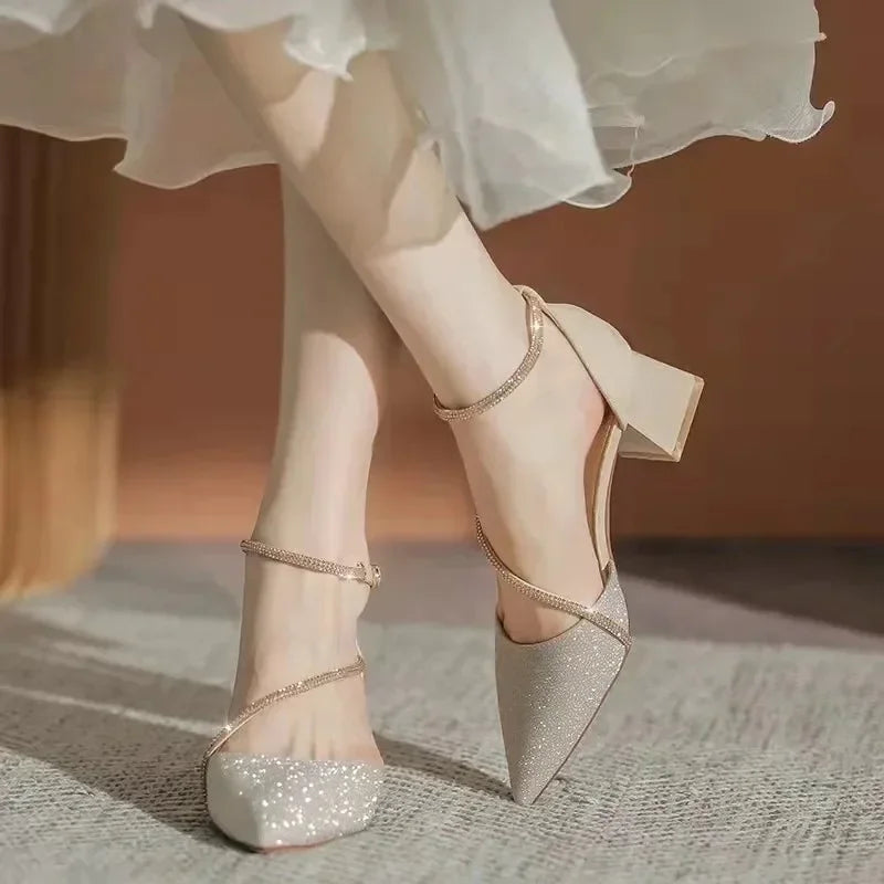 Shiny Crystal High Heels Pumps
