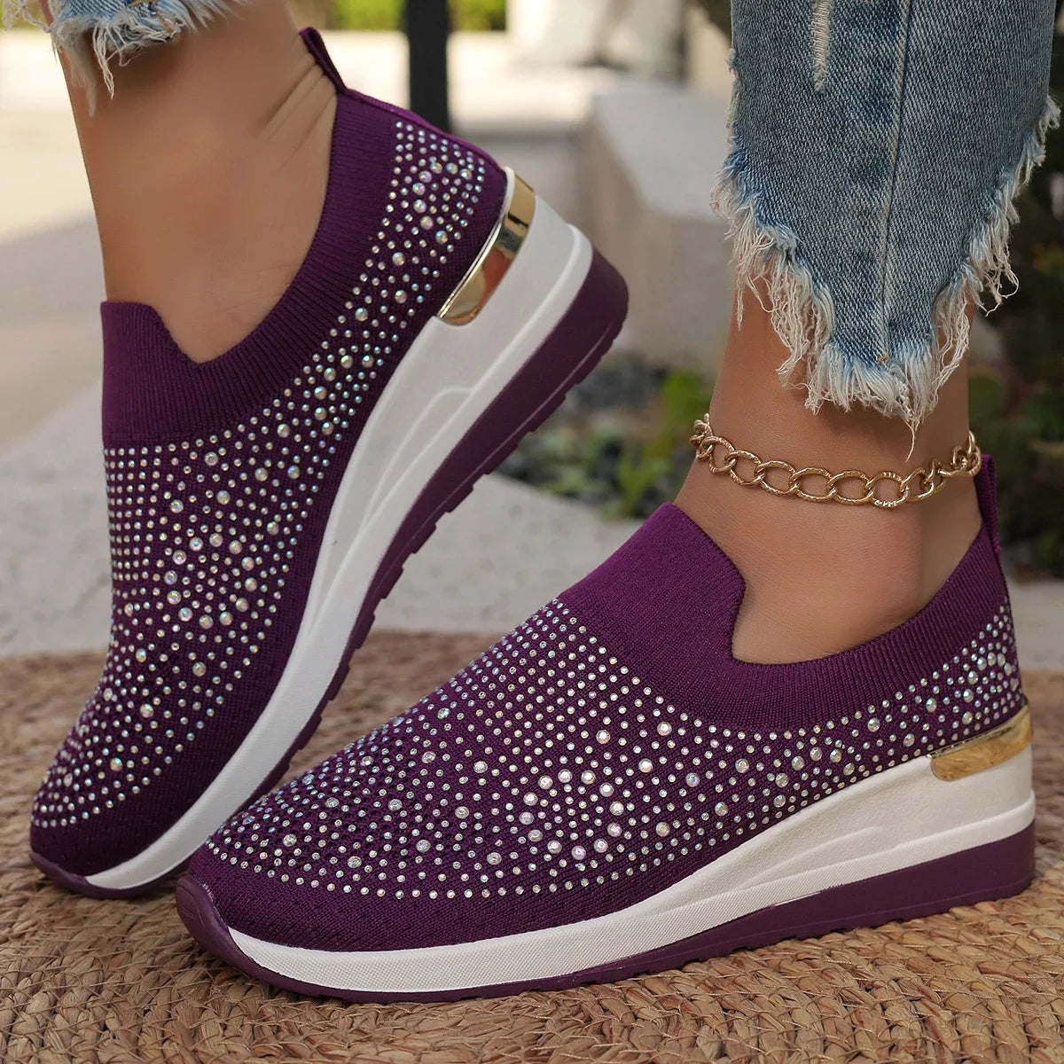 Mesh Bling Comfortable Sneakers