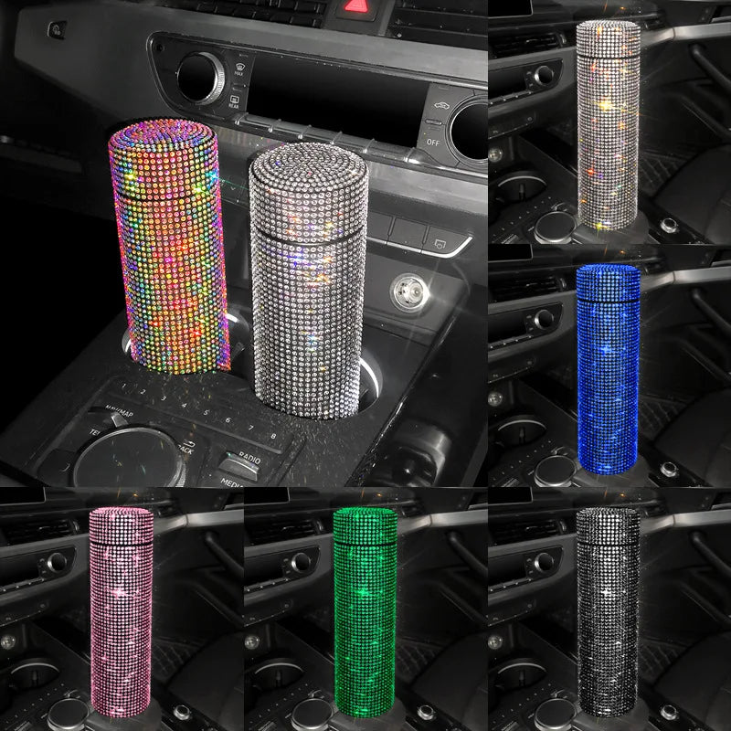 500ml Rhinestone Bling Thermos Vacuum Flasks Coffee Cup Car Tumbler