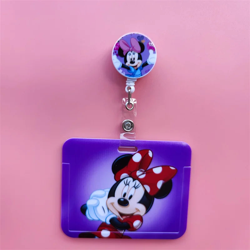 Disney Card Holder Retractable Clip Buckle Horizontal Badge Card Reel Holders