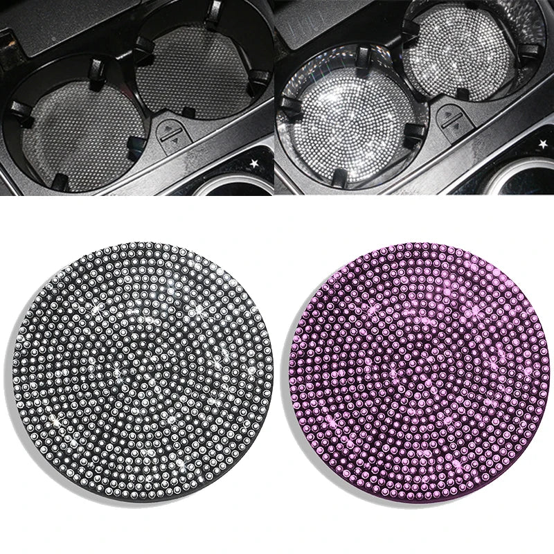 Shining Diamond Car Coaster Water Cup Slot Non-Slip Mat