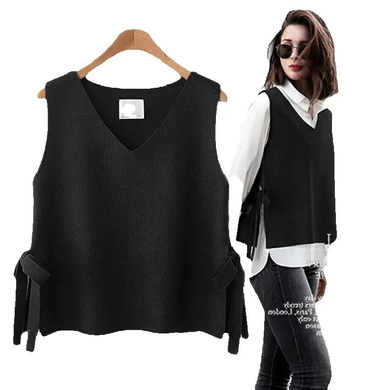 Crop Knit Top Vest Sweater