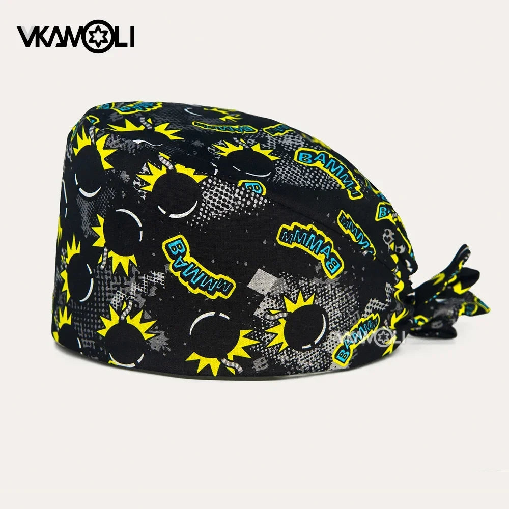 Festival Skeleton Skull Printed adjustable Surgical Hats