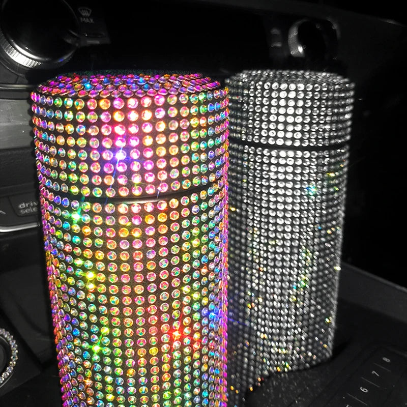 500ml Rhinestone Bling Thermos Vacuum Flasks Coffee Cup Car Tumbler