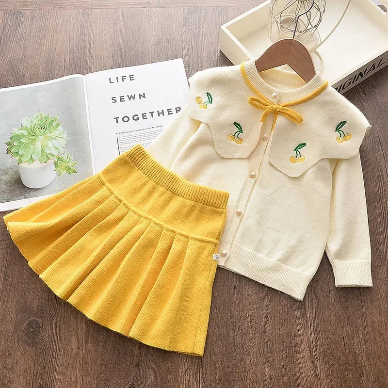 Girls Sweater Dress 2pcs Set