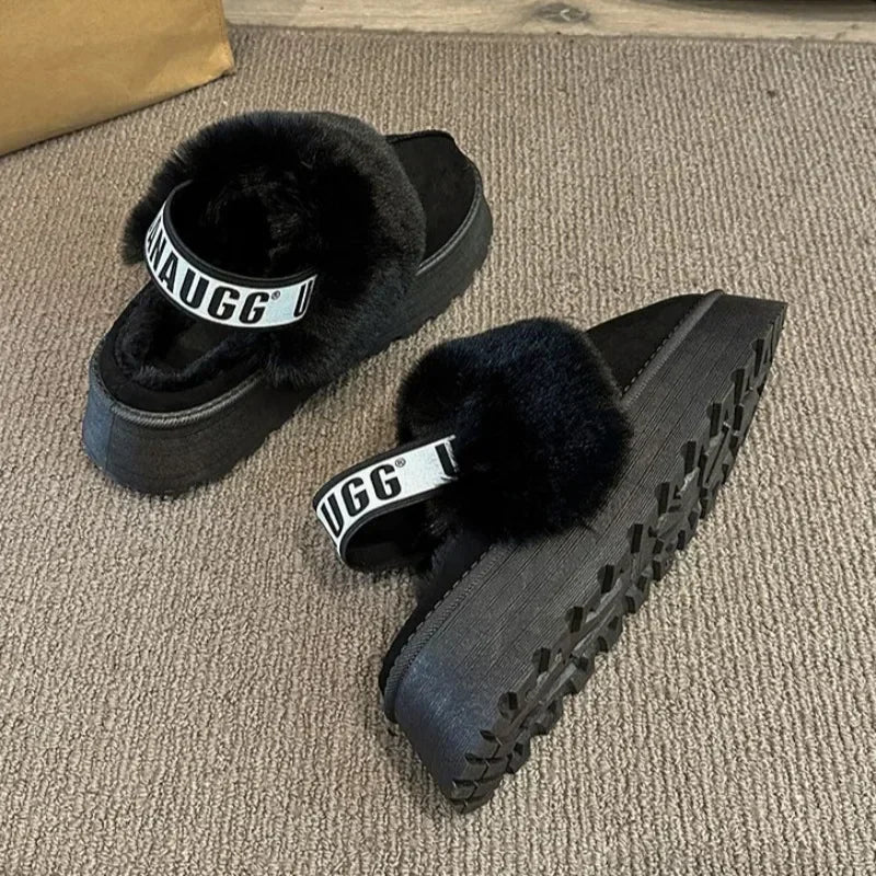 Fur Short Warm PlatformSlippers