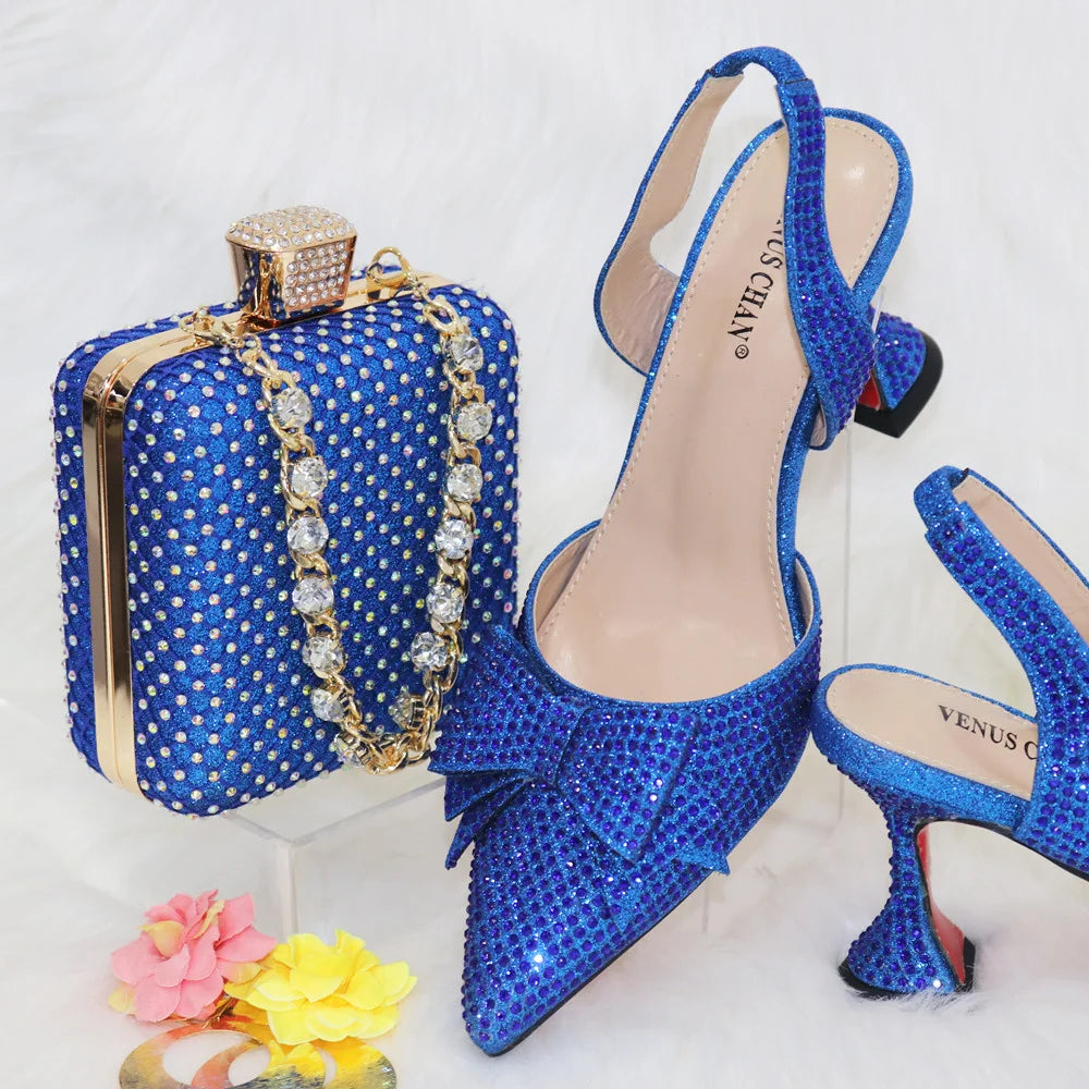 Bling Women Shoes and Bag Set