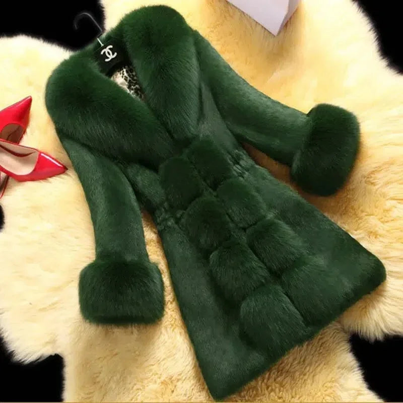 Faux Rabbit Hair Fur Coat