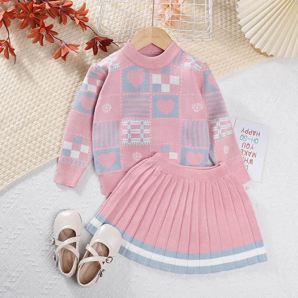 Girls Sweater Dress 2pcs Set