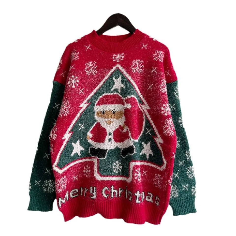 Santa Claus Snowflake Knit Pullover