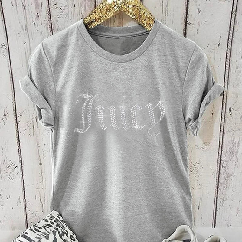 Crop Top Juicd Rhinestone T-shirt