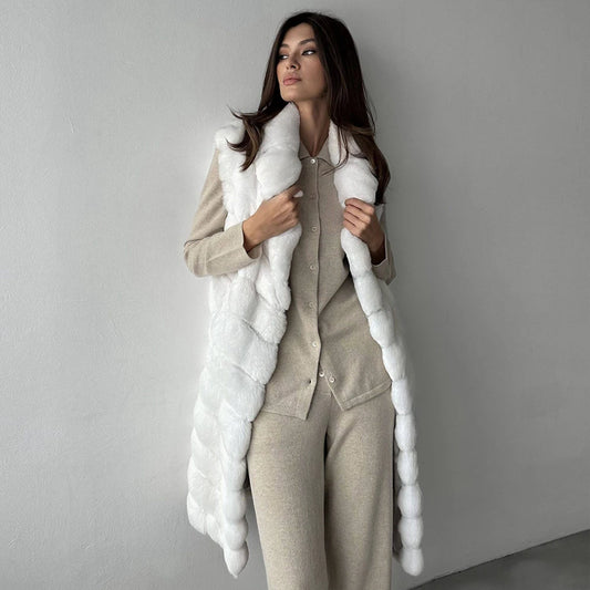 Long Rabbit Fur Vest
