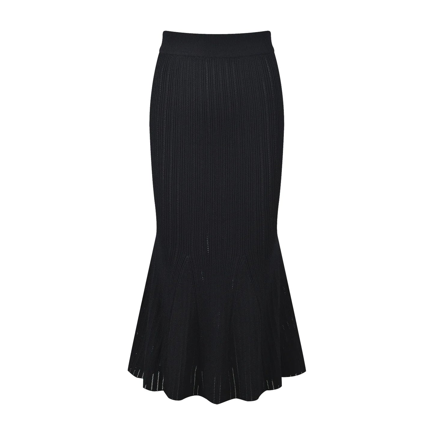 Elegant Flare Sleeve Sweater with Long Mermaid Skirt 2 Piece Knit Set