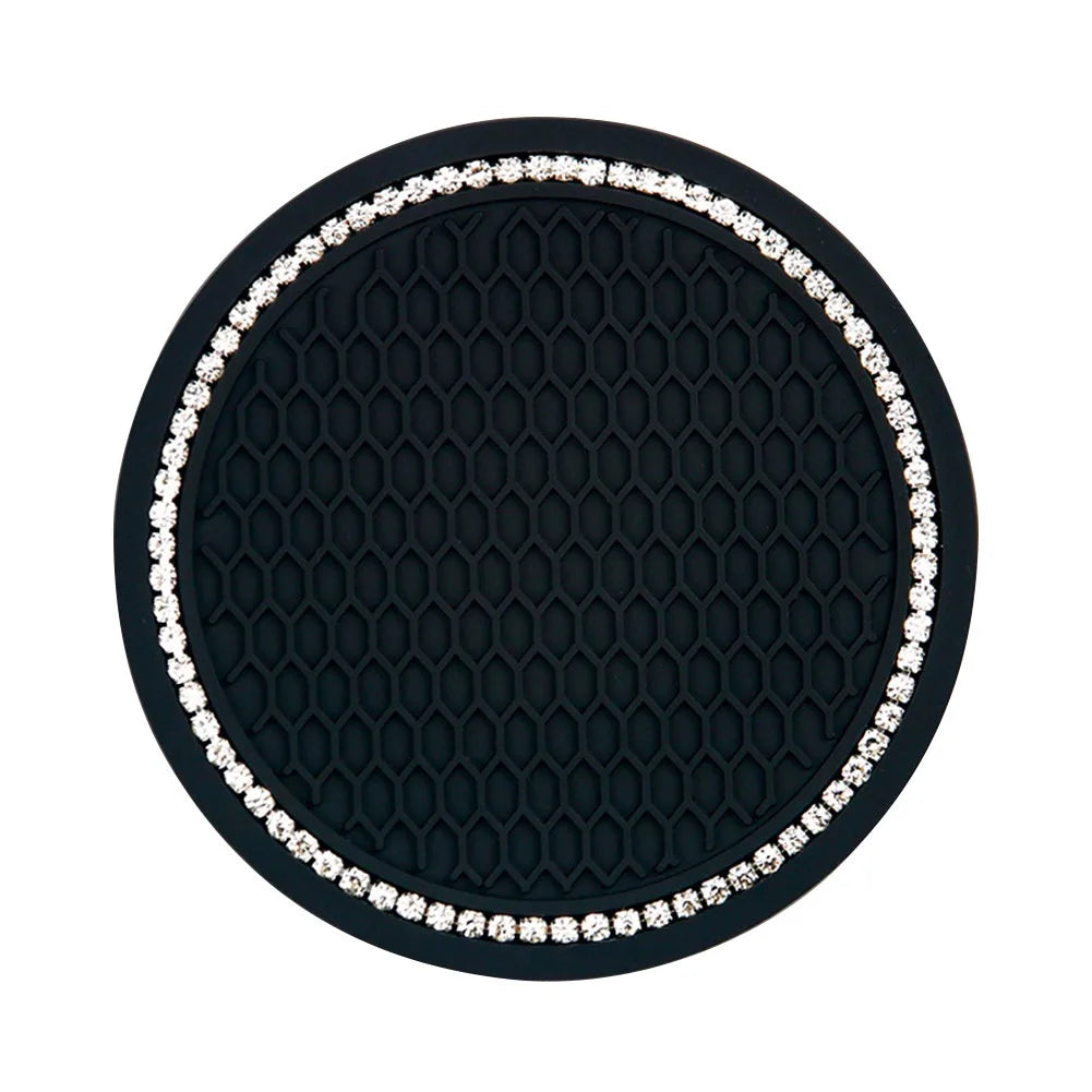 Car Non-slip Water Cup Pad with a Single Row of Bling