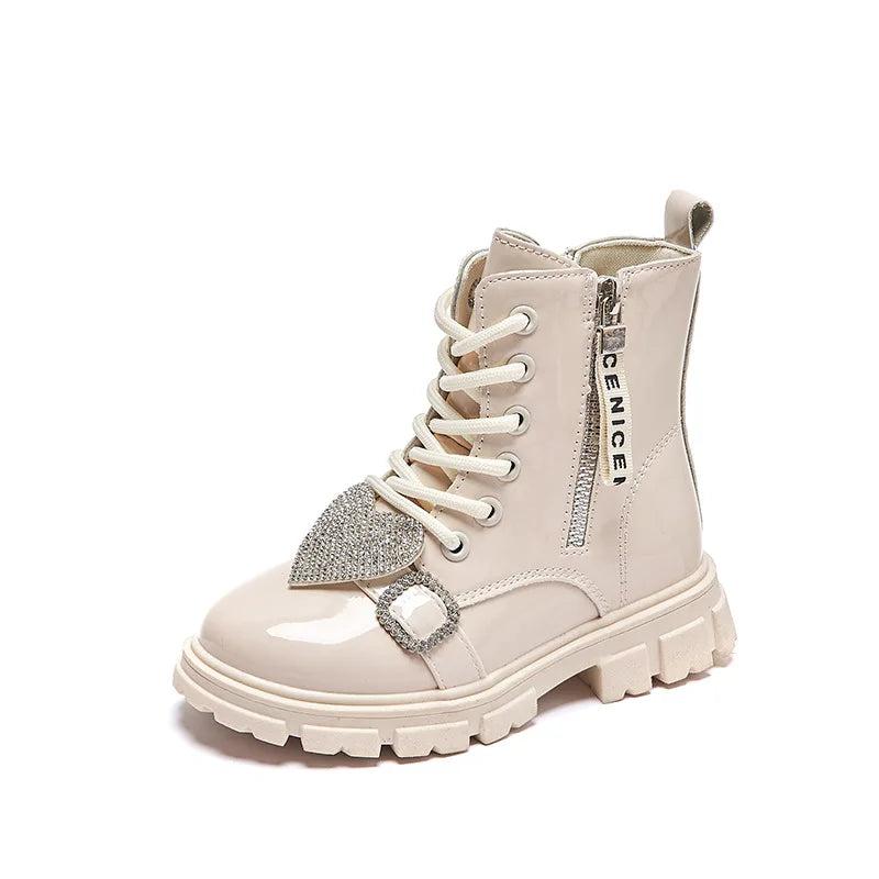 Love Rhinestones Children Ankle Boots