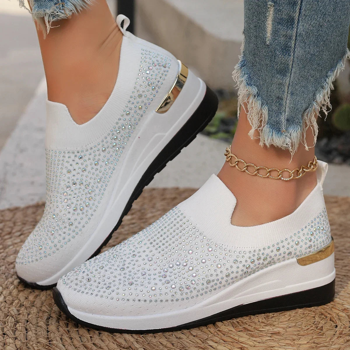 Mesh Bling Comfortable Sneakers