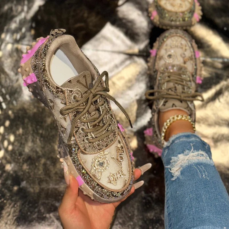 Luxury Rhinestone Ladies Sneakers