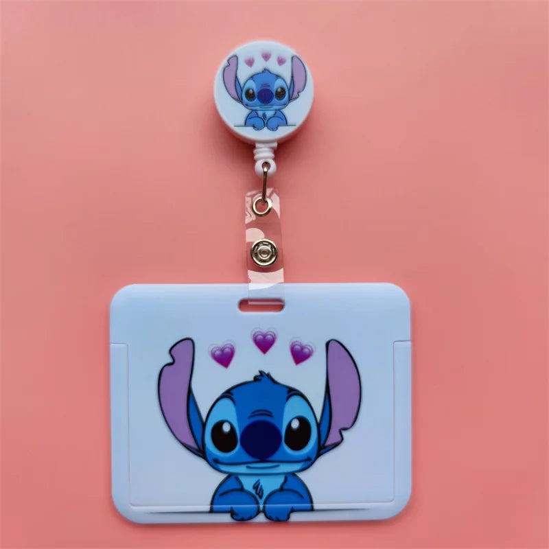 Disney Card Holder Retractable Clip Buckle Horizontal Badge Card Reel Holders