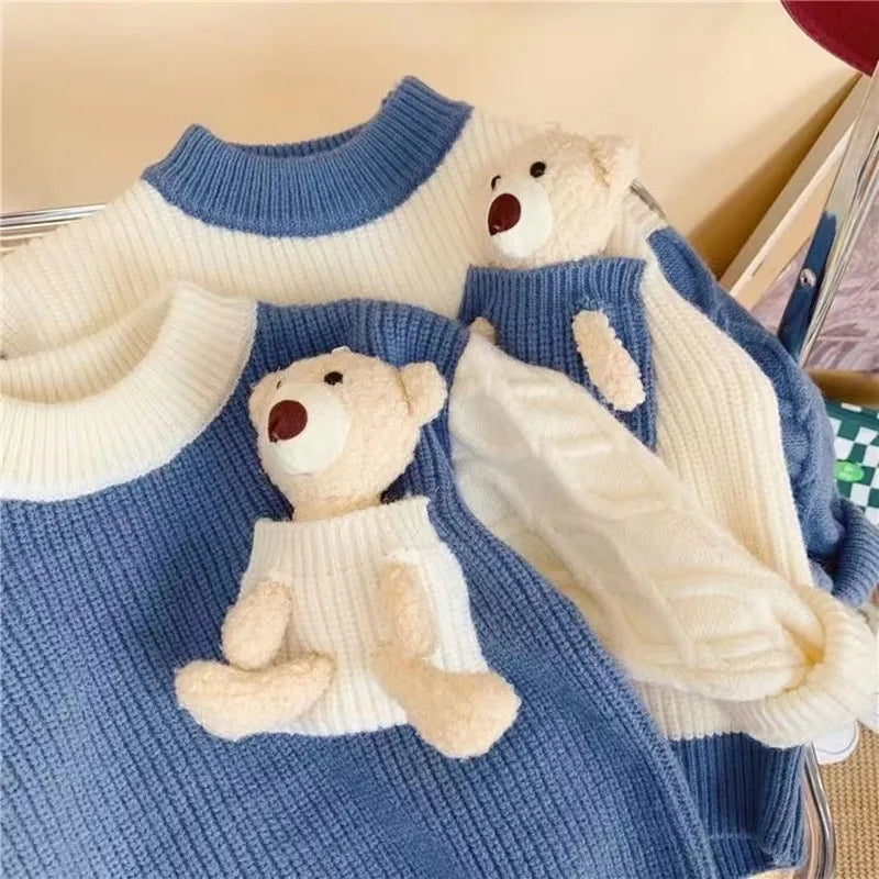 Boys And Girls Winter New Thickened Knitwear Sweater