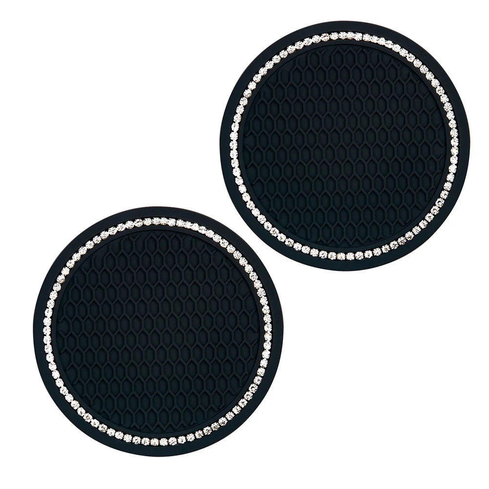 Car Non-slip Water Cup Pad with a Single Row of Bling