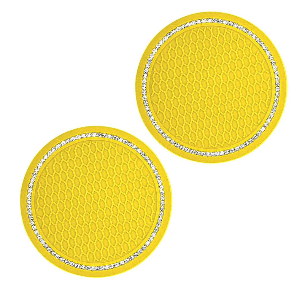 Car Non-slip Water Cup Pad with a Single Row of Bling