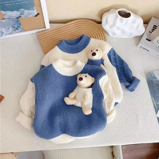 Boys And Girls Winter New Thickened Knitwear Sweater