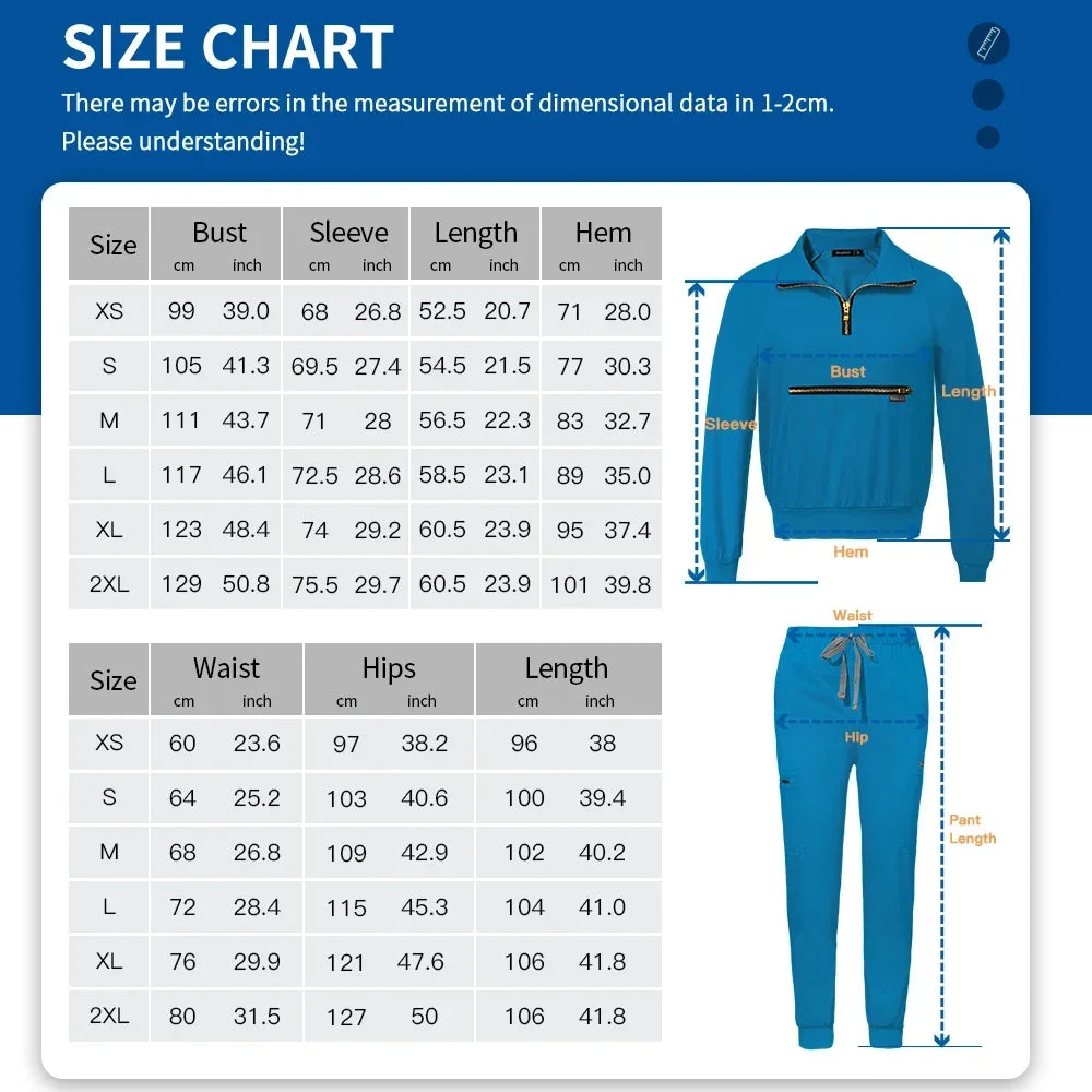 Long Sleeve Scrub Tops With Pocket Pants  Jogging Suits