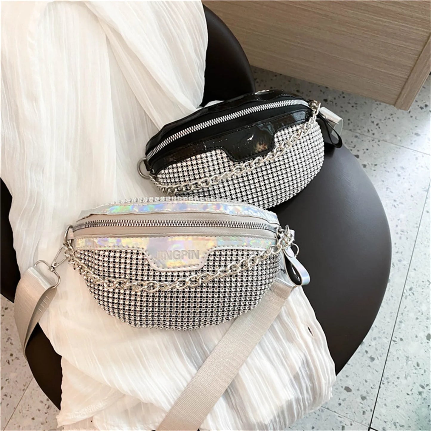 Rhinestone Chain Shoulder Bag