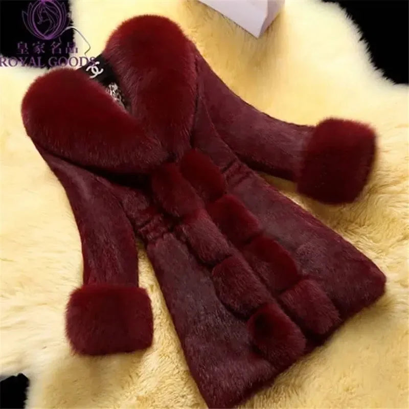 Faux Rabbit Hair Fur Coat