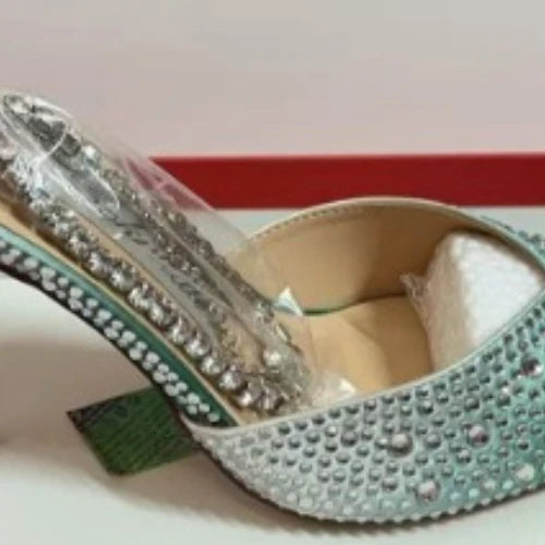 Gradient High Heel Rhinestone Pointed Toe Stiletto Shoes