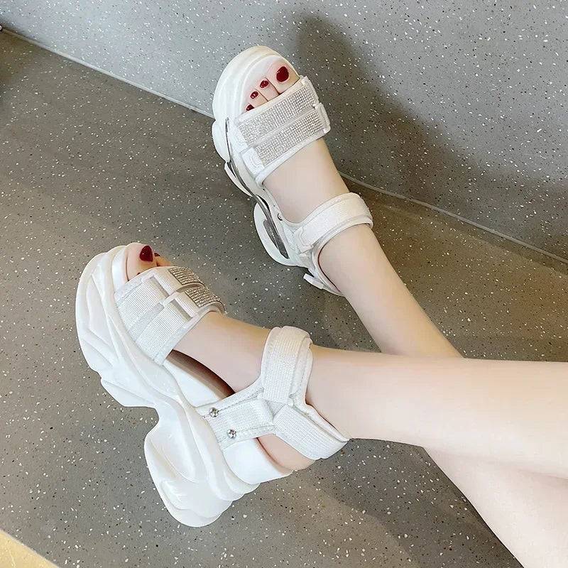 High Platform Bling Chunky Sandals