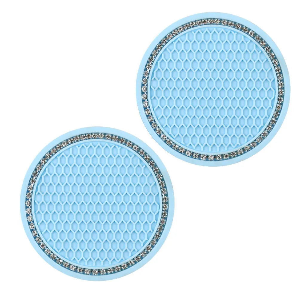 Car Non-slip Water Cup Pad with a Single Row of Bling