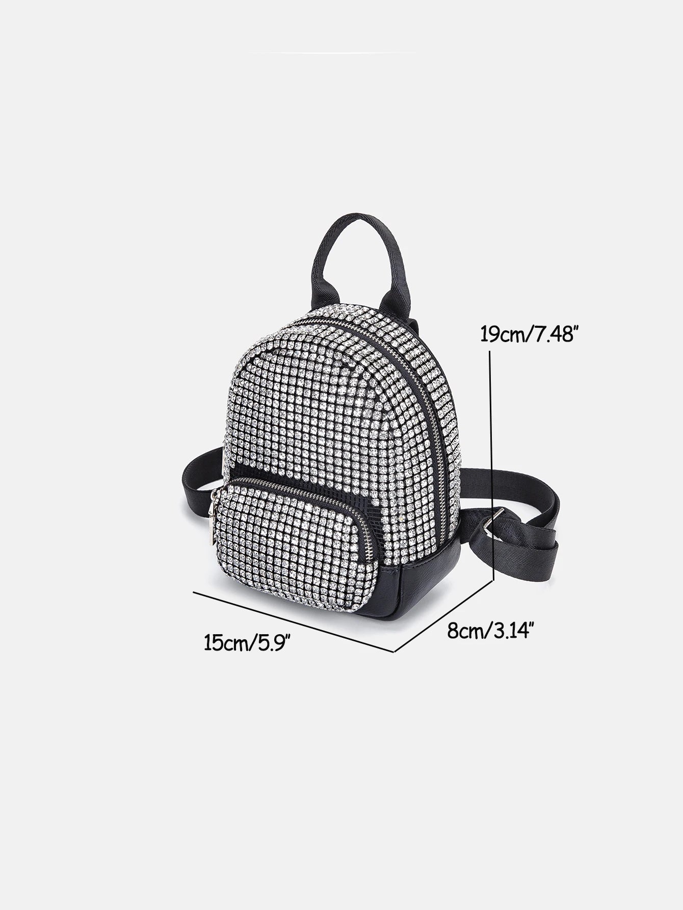 Mini Rhinestone Backpack Luxury Leather Backpack