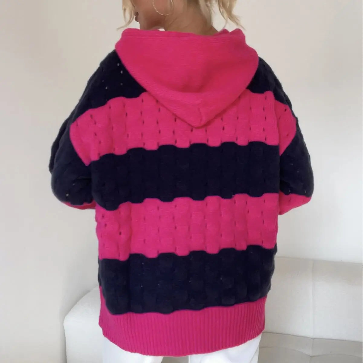 Knitwear Striped Sweater Hoodie