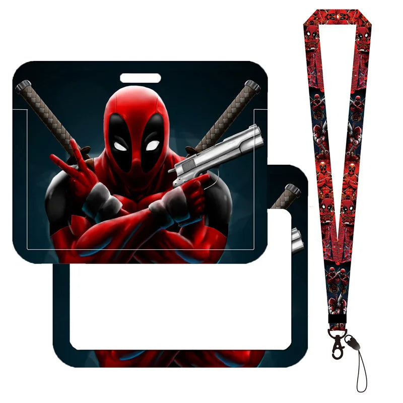 Deadpool & Wolverine Card Holder Lanyard Keychain and Badge ID Holder