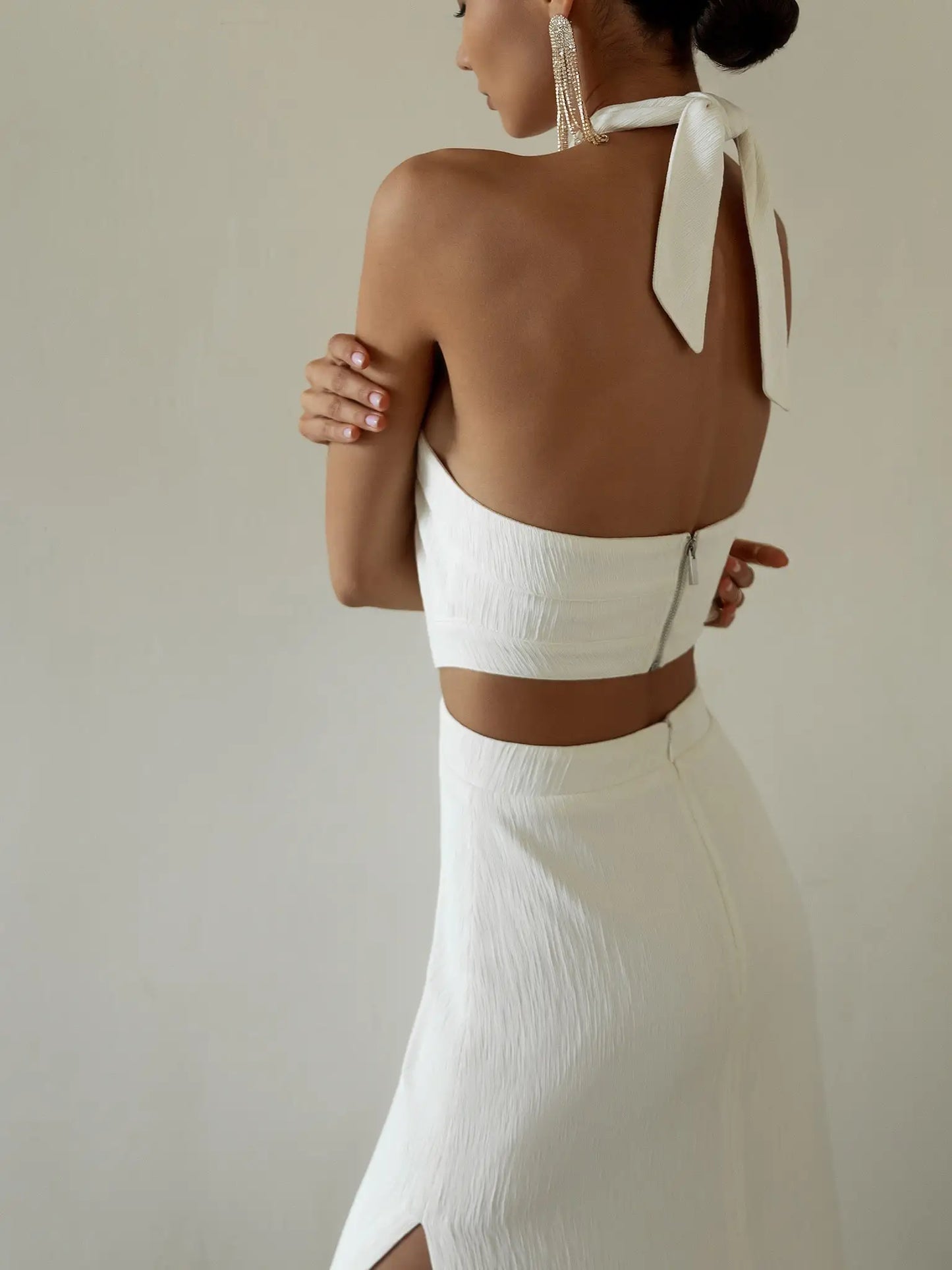 Halterneck Cutout Slim Maxi Dress Backless