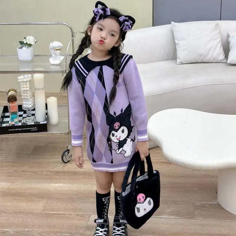 Kuromi Prep Kids Sweater Dress