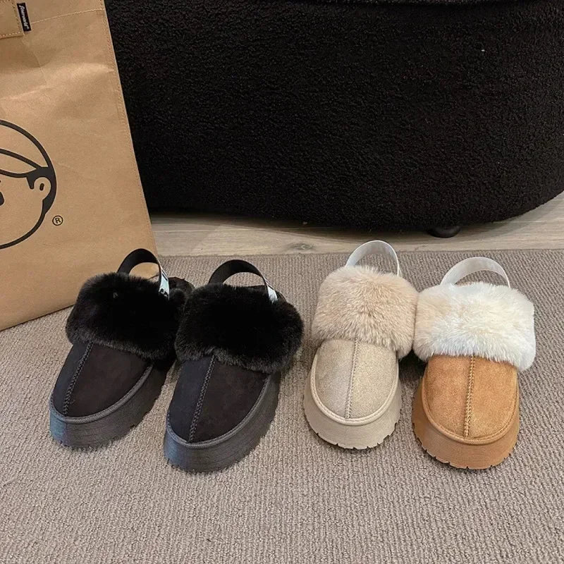 Fur Short Warm PlatformSlippers