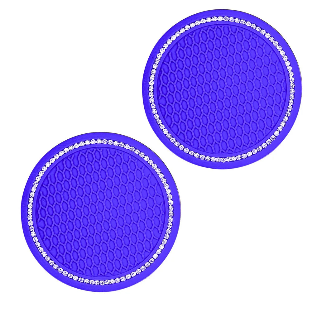 Car Non-slip Water Cup Pad with a Single Row of Bling