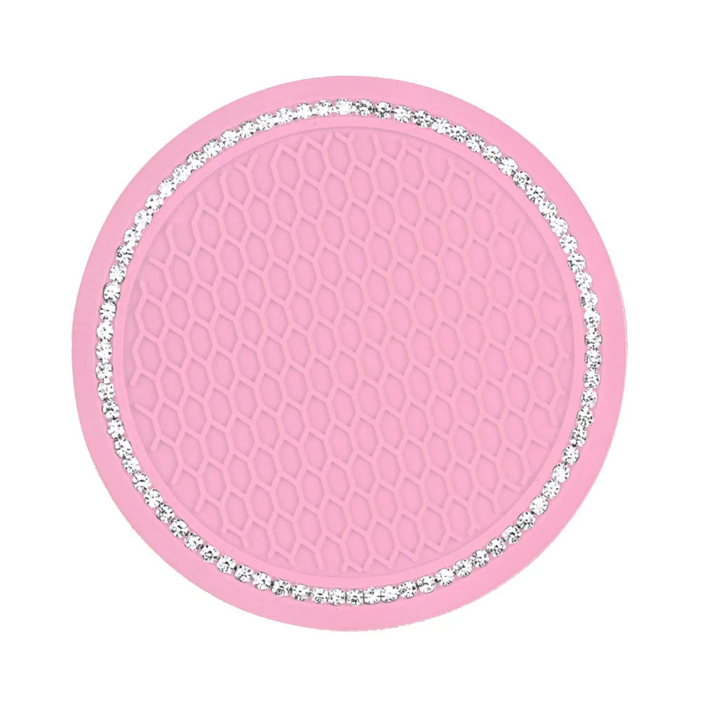 Car Non-slip Water Cup Pad with a Single Row of Bling