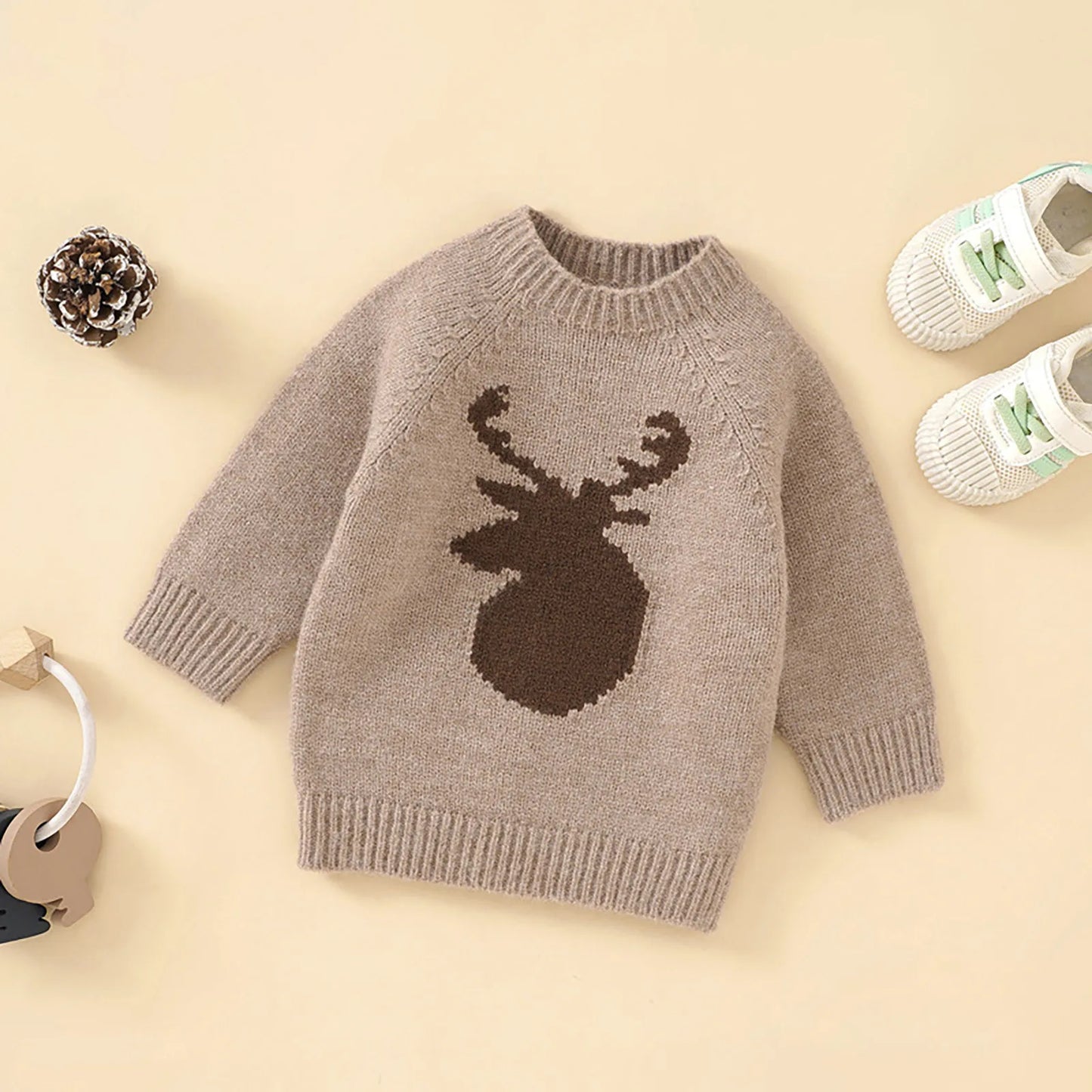 Girls Deer Full Sleeves Sweaters