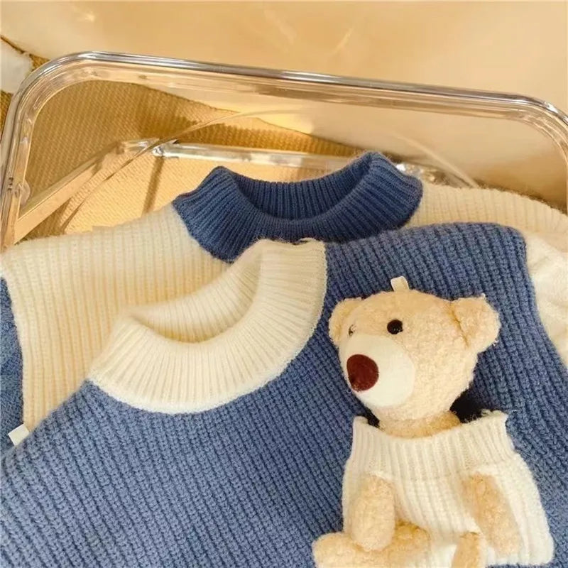 Boys And Girls Winter New Thickened Knitwear Sweater