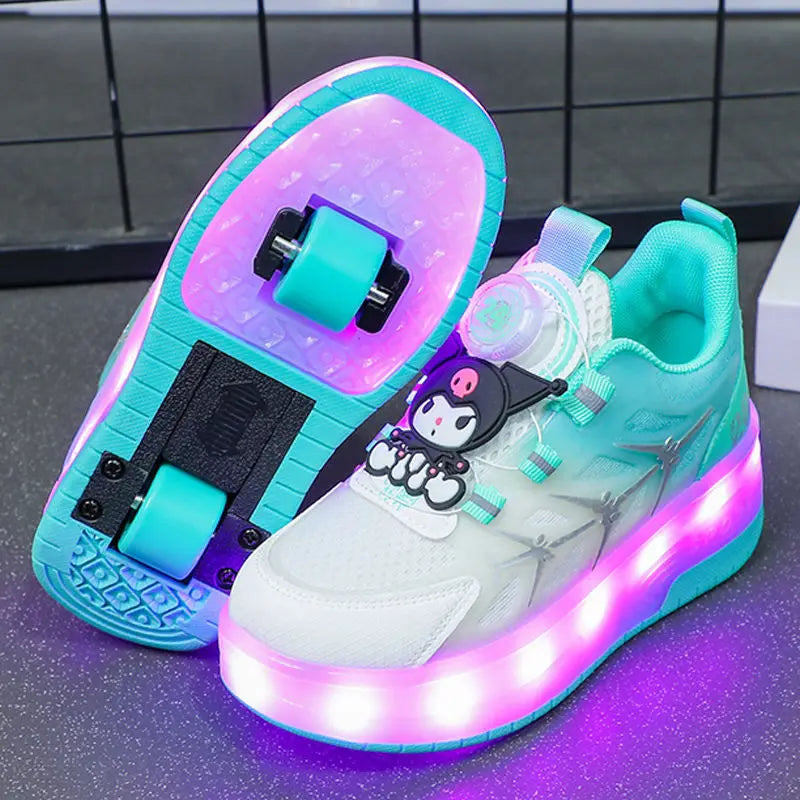 Hello Kitty Sanrio Kuromi Stitch Cute Roller Skates with Flashing Light