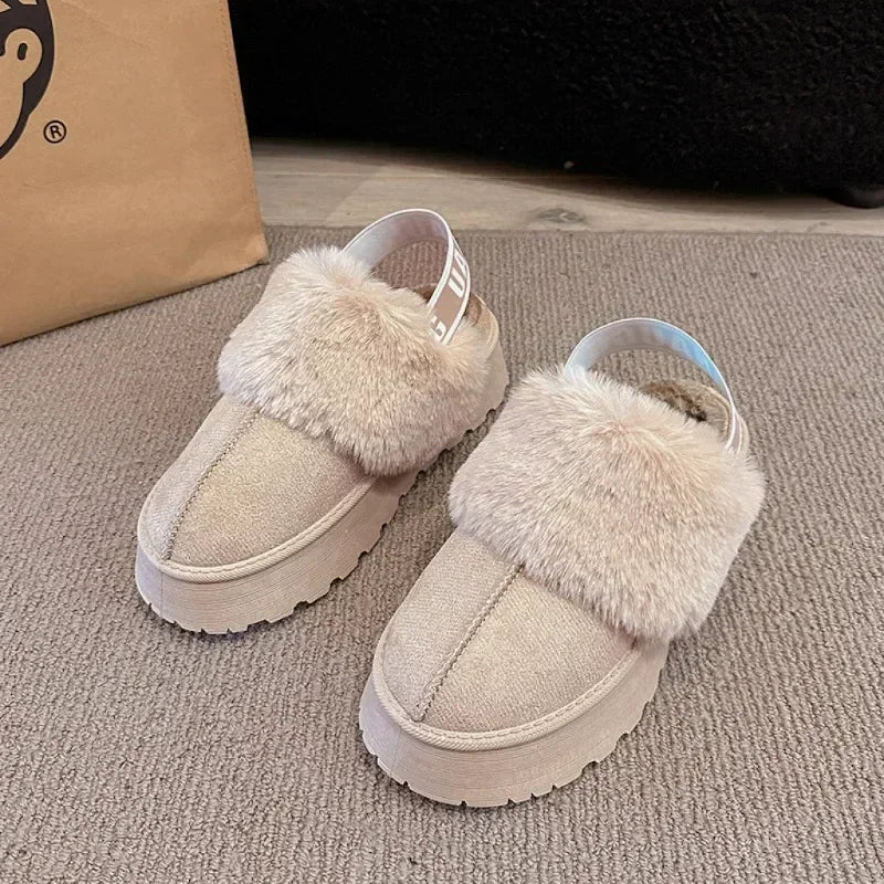 Fur Short Warm PlatformSlippers