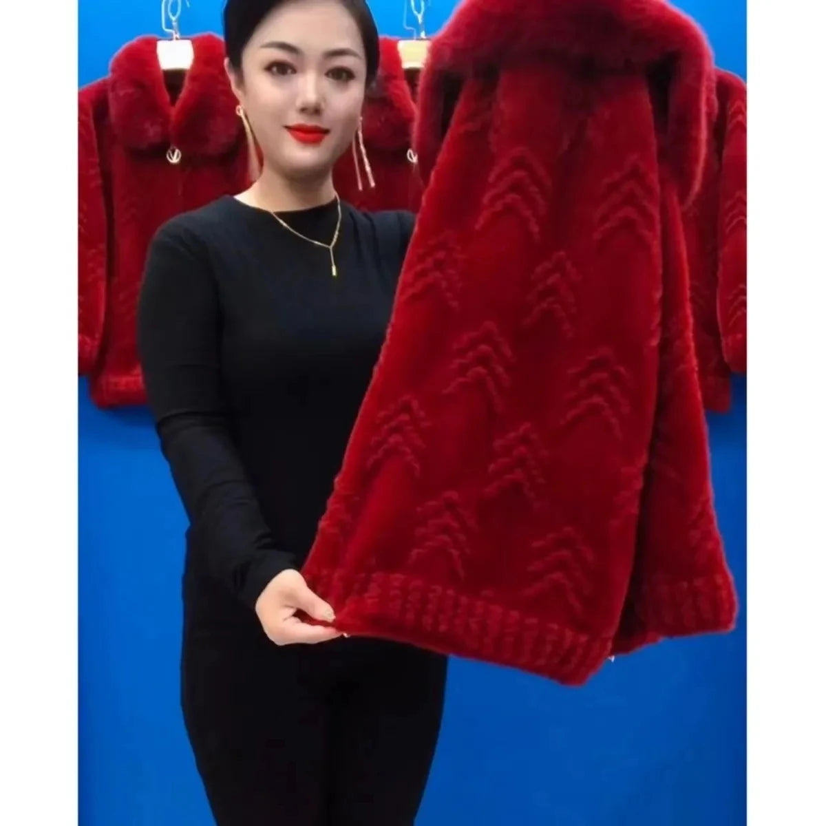Imitation Mink Velvet Sweater Wool Jacket