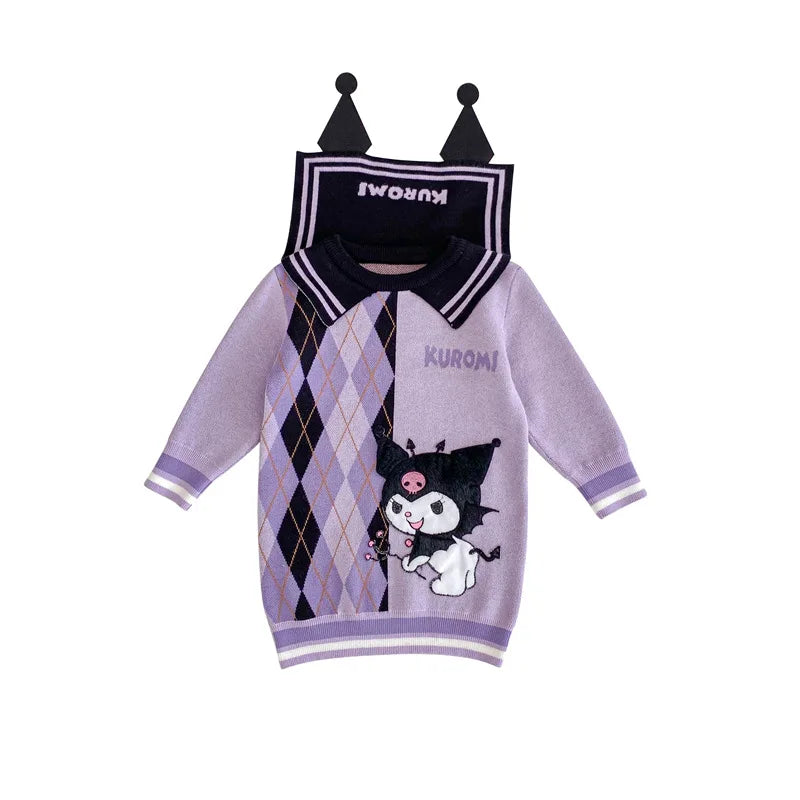 Kuromi Prep Kids Sweater Dress