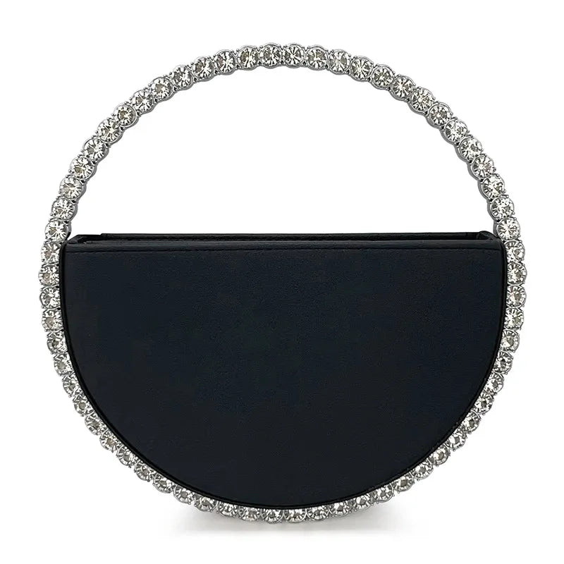 Rhinestone Round Ring Evening Bag