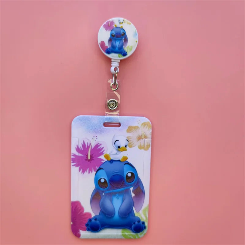 Disney Card Holder Retractable Clip Buckle Horizontal Badge Card Reel Holders