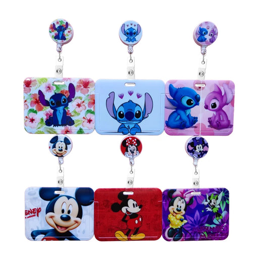 Disney Card Holder Retractable Clip Buckle Horizontal Badge Card Reel Holders