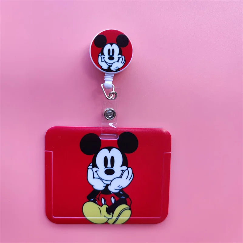 Disney Card Holder Retractable Clip Buckle Horizontal Badge Card Reel Holders